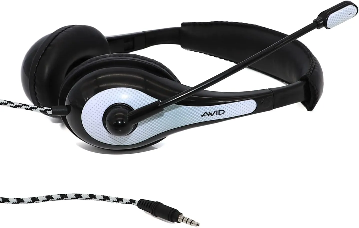 Avid AE-36 White On-Ear Stereo Headphones with Boom Microphone (10-Pack)
