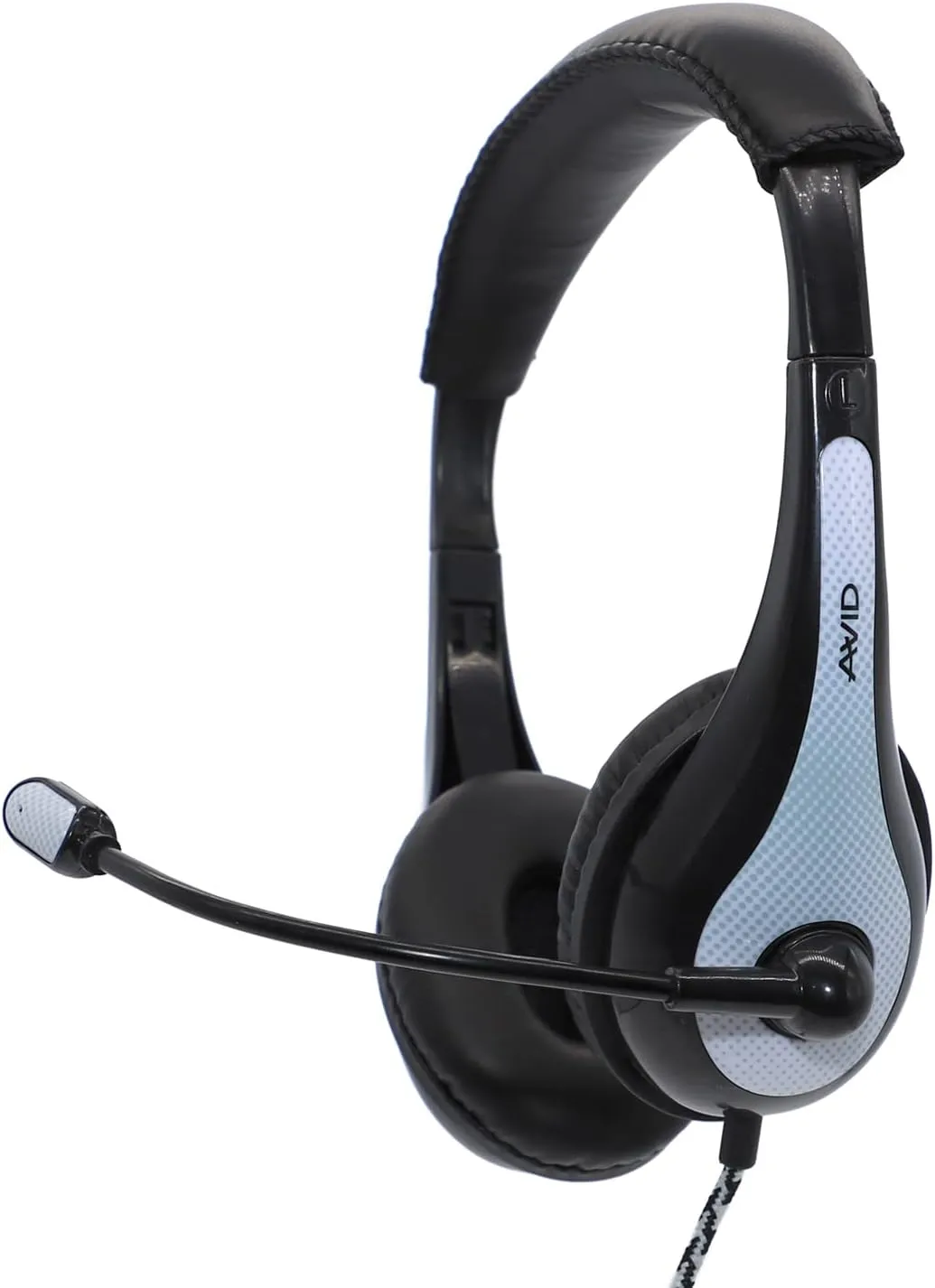 Avid AE-36 White On-Ear Stereo Headphones with Boom Microphone (10-Pack)