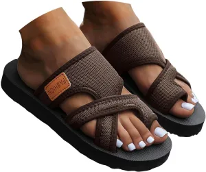 Avylays Orthopedic Sandals for Women, Women's Hollow Mesh Slide Sandals with Arch Support Comfortable Beach Sandals