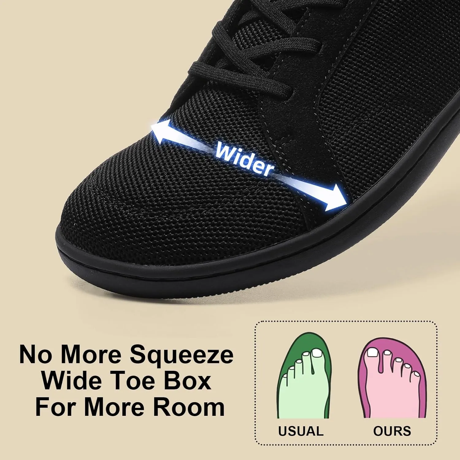 Barefoot Wide Toe Box Shoes for Women - Minimalist Barefoot Shoes with | Zero Drop Sole | Extra Wide Slip on for Walking