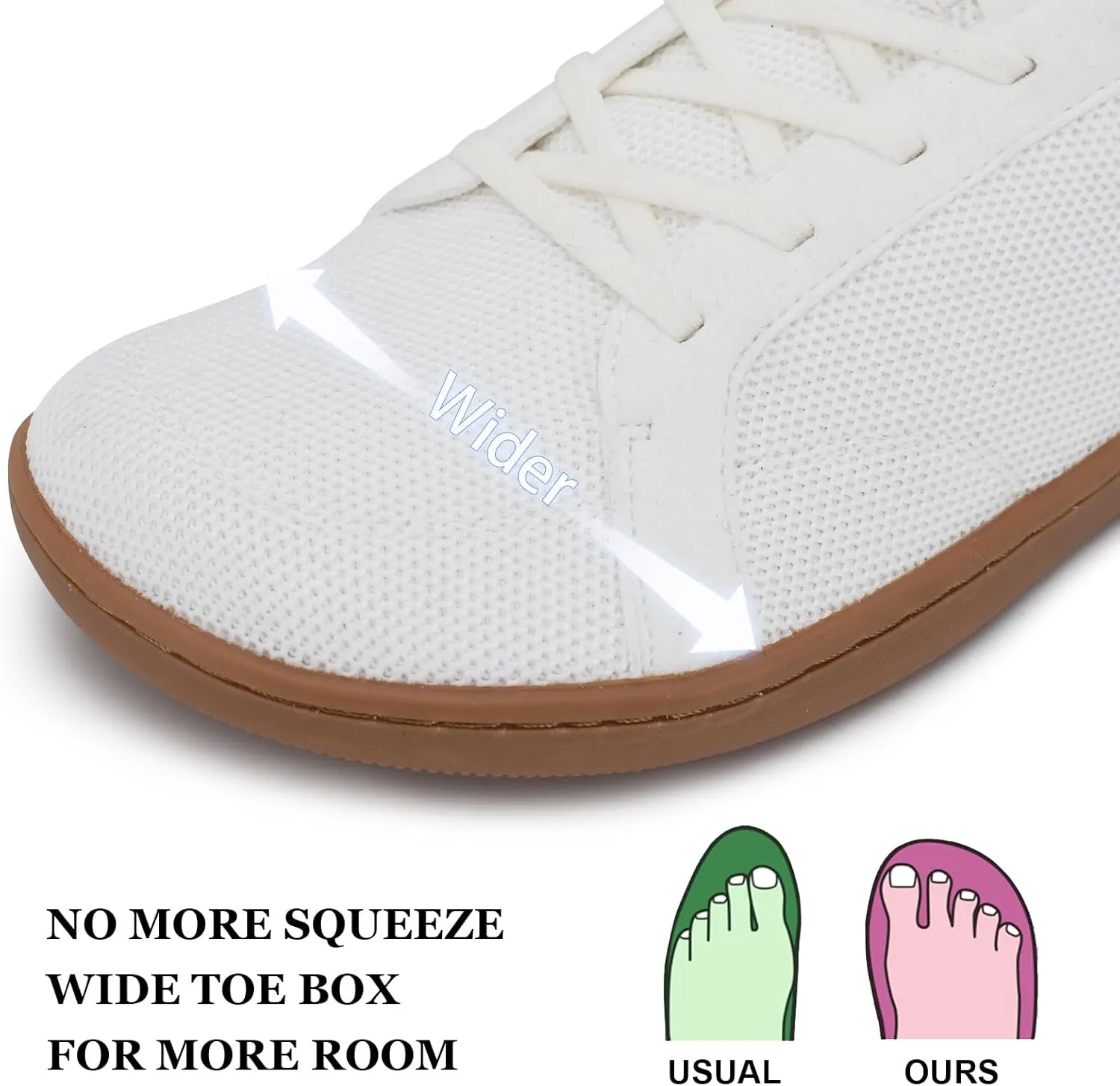 Barefoot Wide Toe Box Shoes for Women - Minimalist Barefoot Shoes with | Zero Drop Sole | Extra Wide Slip on for Walking