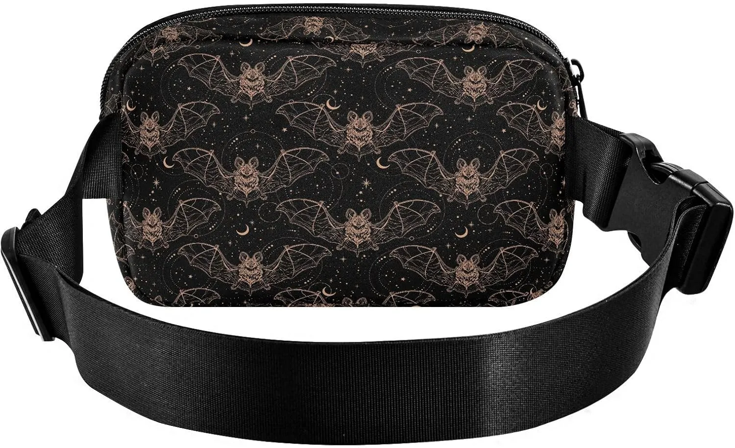 Bats Moon Fanny Packs for Women & Men Waterproof Waist Pack Fashion Casual Crossbody Bags Hip Bum Bag with Adjustable Strap Hands Free for Outdoors, Hiking, Running, Travel
