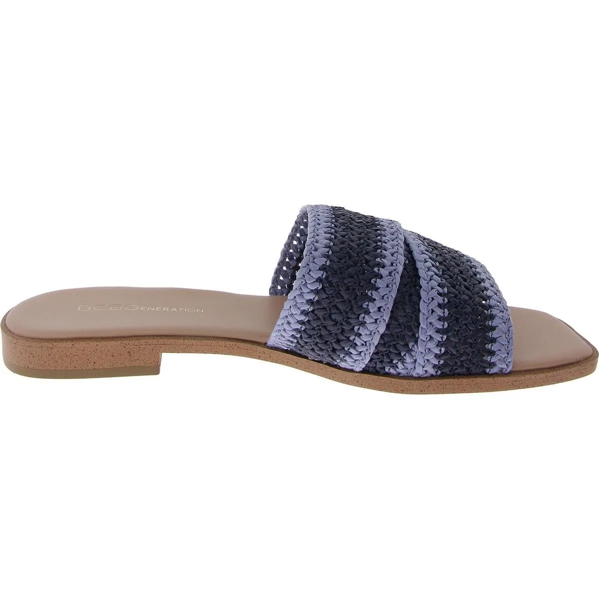 BCBGeneration Womens Summer Flat Sandal, Blue/Light Blue, 10 US
