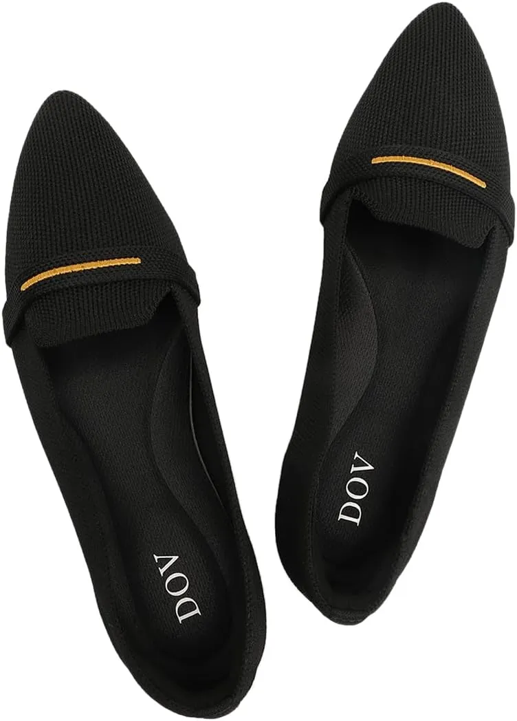 Bealin Womens Flats Dressy Pointed Toe Knit Ballet Shoes Confortable Women Soft Flats Shoes Slip On Loafer Shoes