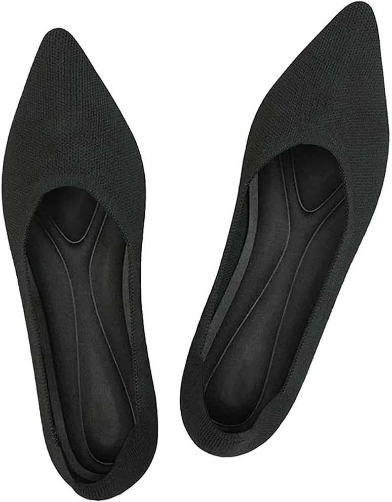 Bealin Womens Flats Dressy Pointed Toe Knit Ballet Shoes Confortable Women Soft Flats Shoes Slip On Loafer Shoes