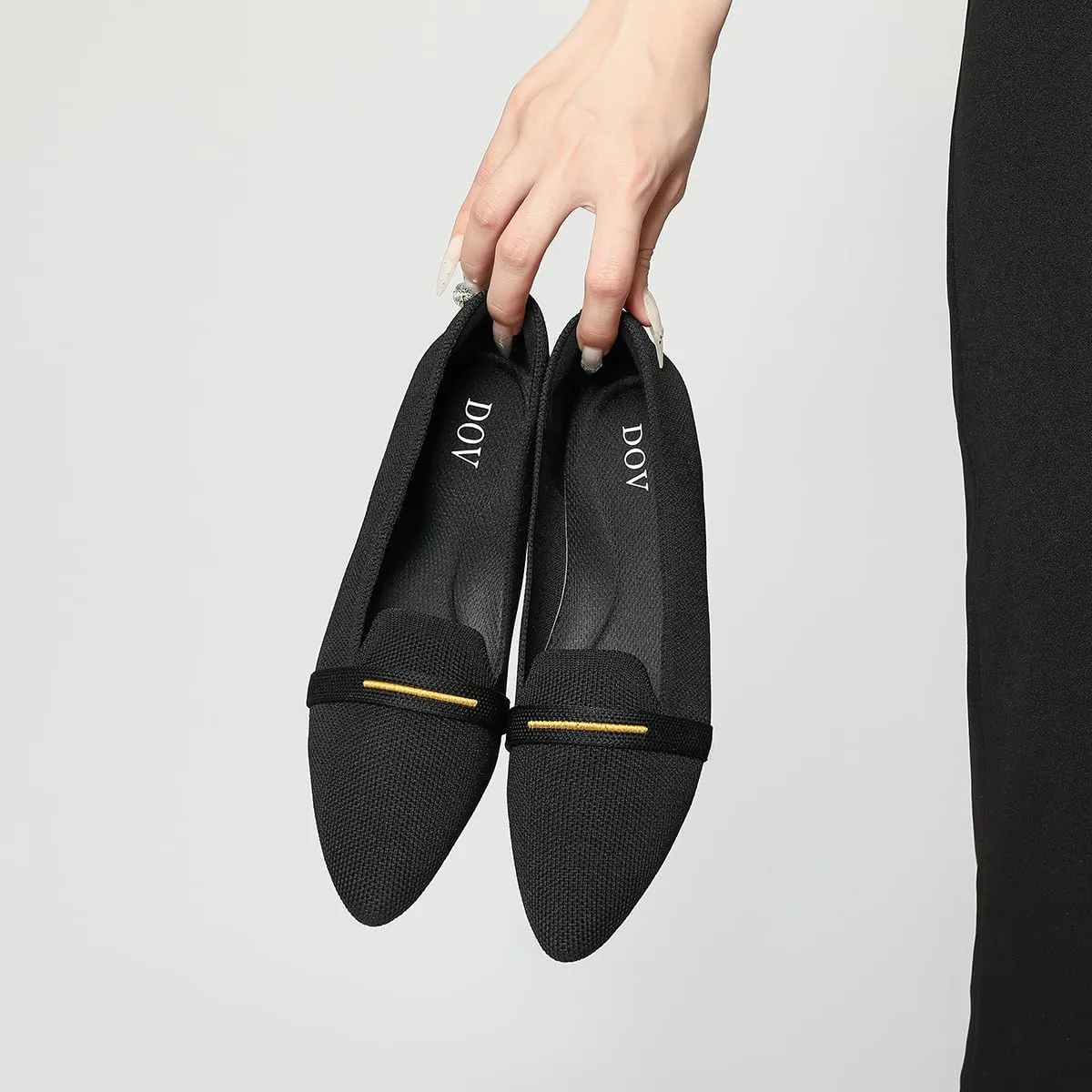 Bealin Womens Flats Dressy Pointed Toe Knit Ballet Shoes Confortable Women Soft Flats Shoes Slip On Loafer Shoes