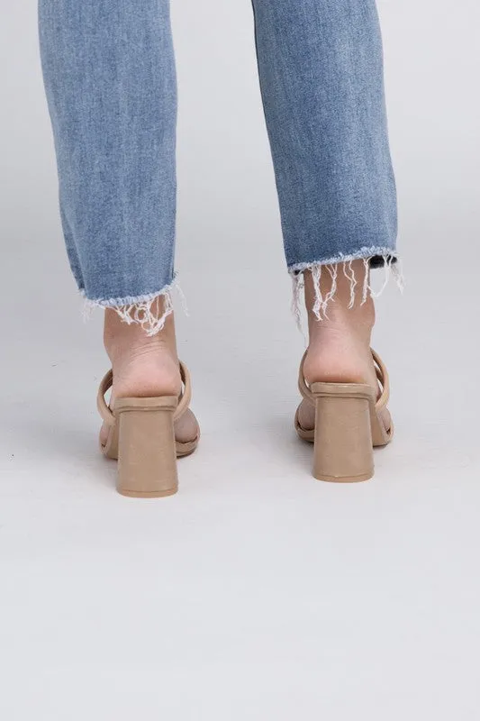 Beige Summer Angela - Strappy Alligator Heel