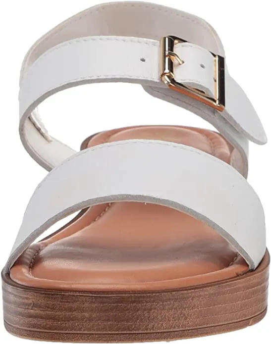 Bella Vita Women's Wedge Sandal, White Leather, 6 Wide