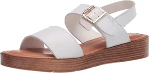 Bella Vita Women's Wedge Sandal, White Leather, 6 Wide