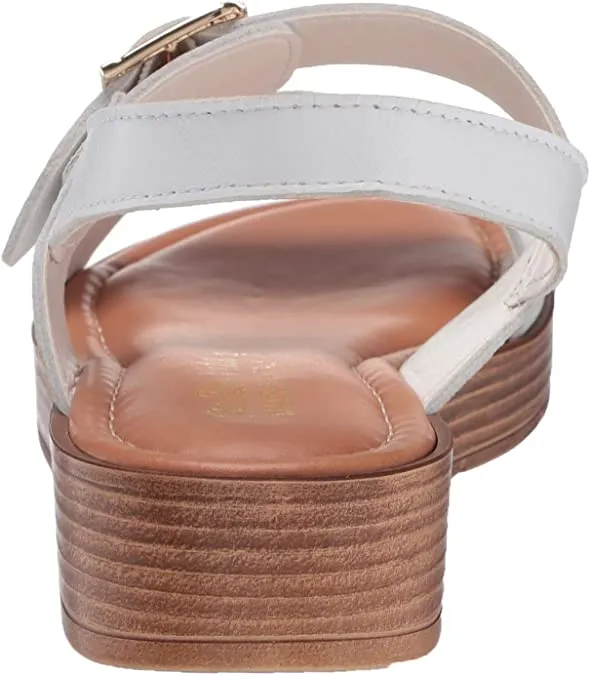 Bella Vita Women's Wedge Sandal, White Leather, 6 Wide