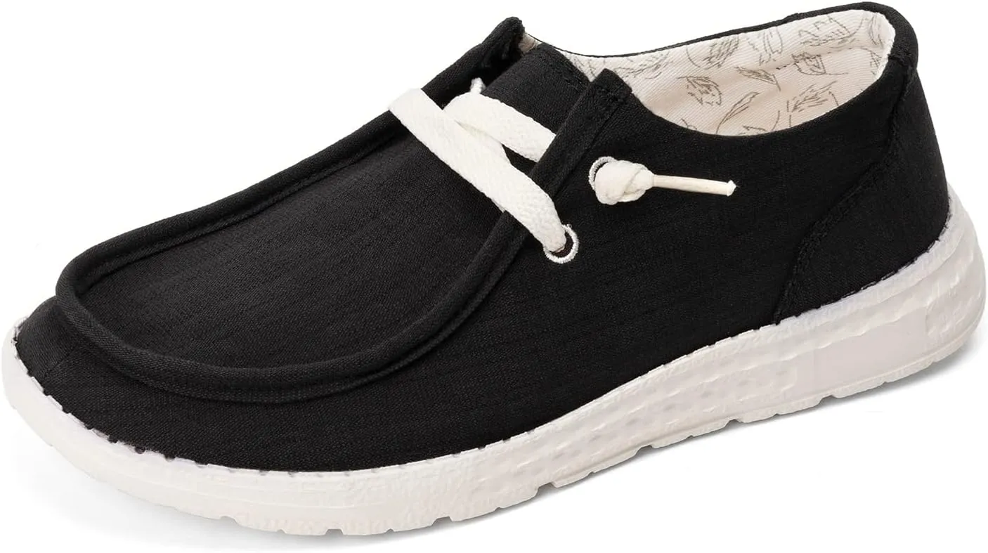 BENEKER Women's Loafers Slip On Low Top Sneakers Casual Boat Shoes Comfortable Walking Flats Breathable Canvas Shoes