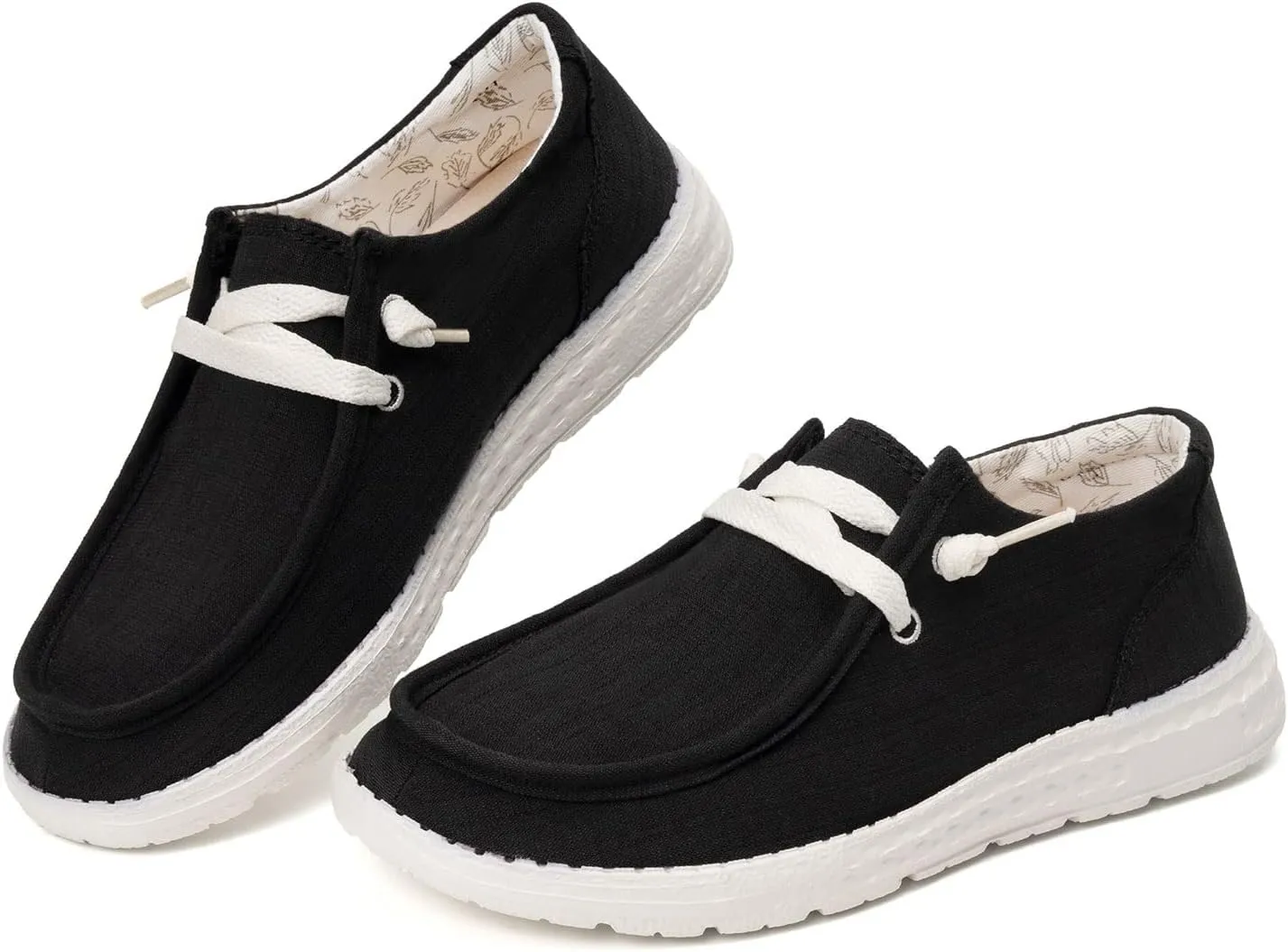 BENEKER Women's Loafers Slip On Low Top Sneakers Casual Boat Shoes Comfortable Walking Flats Breathable Canvas Shoes