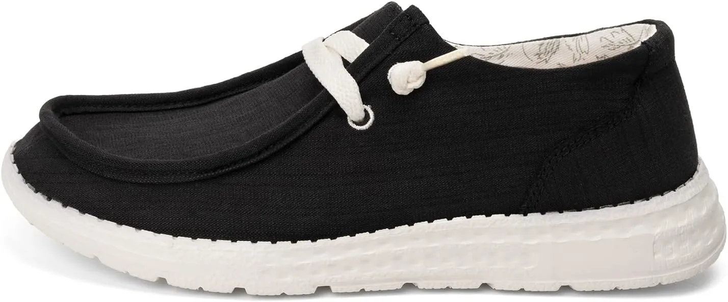 BENEKER Women's Loafers Slip On Low Top Sneakers Casual Boat Shoes Comfortable Walking Flats Breathable Canvas Shoes