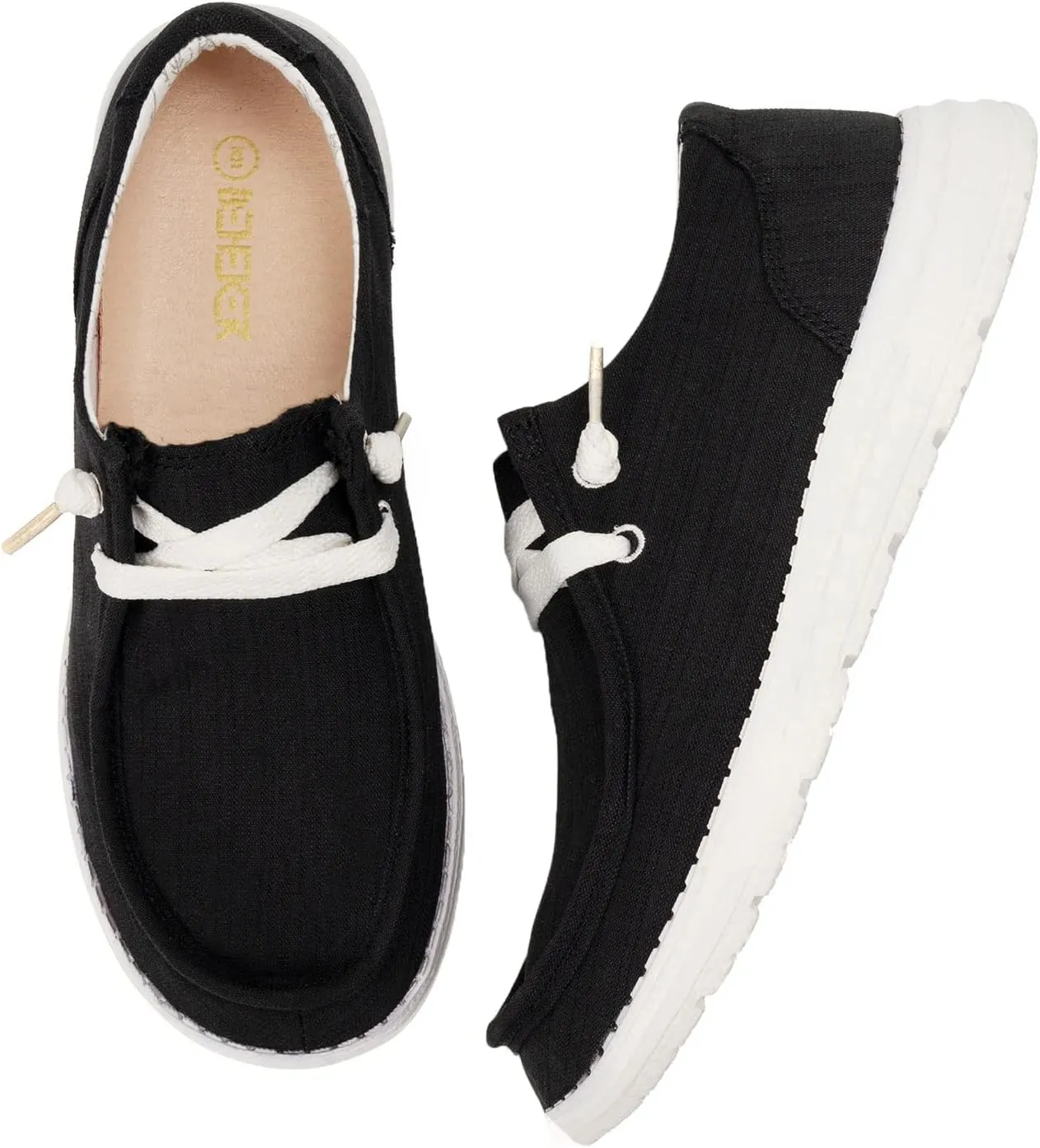 BENEKER Women's Loafers Slip On Low Top Sneakers Casual Boat Shoes Comfortable Walking Flats Breathable Canvas Shoes
