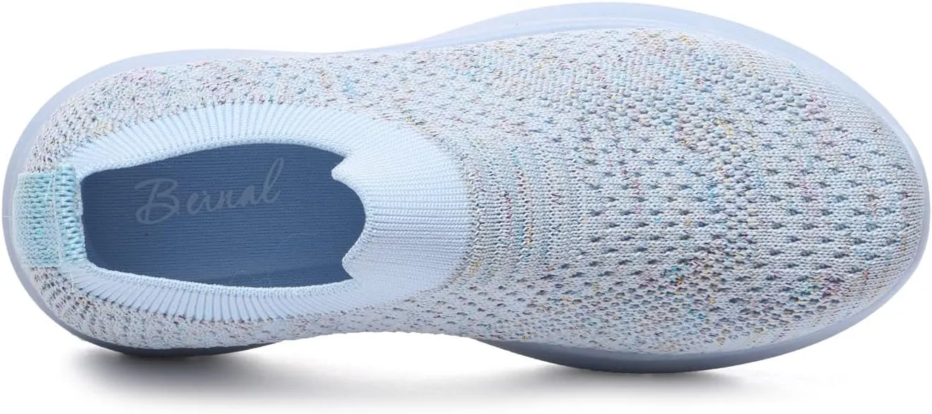 Bernal Girl Slip-On Sparkle Sneakers Toddler/Little Kid/Big Kid Non-Slip Breathable Tennis Walking Shoes