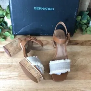 Bernardo Women's Reagan Fringe Block-Heel Platform Sandals 6.5