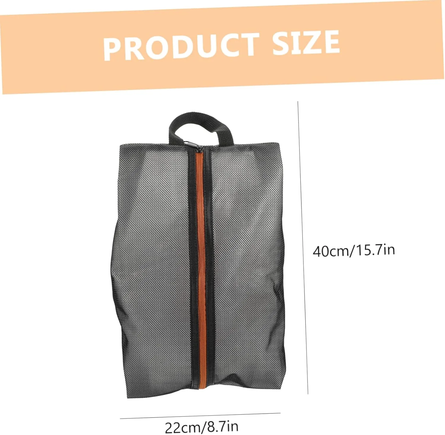BESPORTBLE Shoe Storage Bag Fabric Portable Waterproof Carrier Sneaker Bag Sneakers Travel Bag Gym Kicks Shoes Zippered Trainer Shoe Holder Travel Shoe Bag Shoe Bags Sports Bags Nylon Black