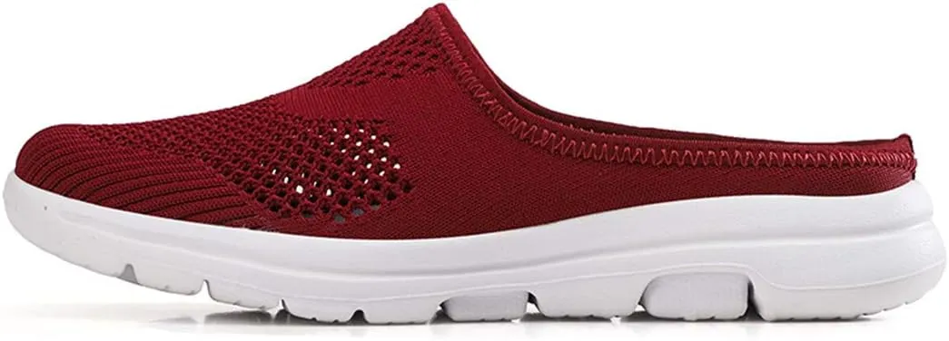 BIFINI Womens Backless Sneakers Mesh Slip-on Mule Shoes Breathable Slippers
