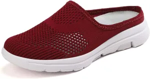 BIFINI Womens Backless Sneakers Mesh Slip-on Mule Shoes Breathable Slippers