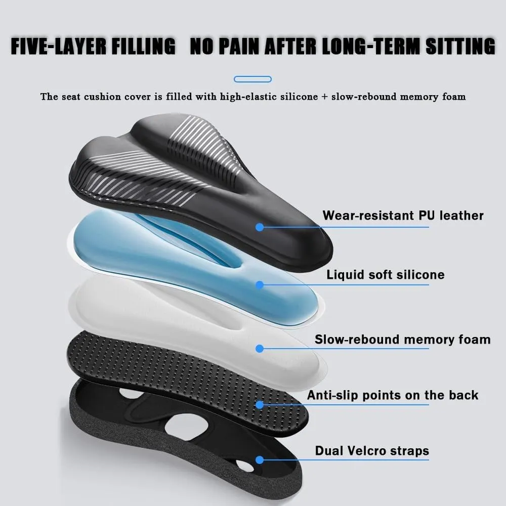 Bike Seat Cushion for Giant Envie Advanced Envie Advanced Pro Escape Escape Disc, Memory Foam & Gel Padded Cover Bicycle Seat for Men Women Shock-Absorbing Comfort Bike Seat Pad,B