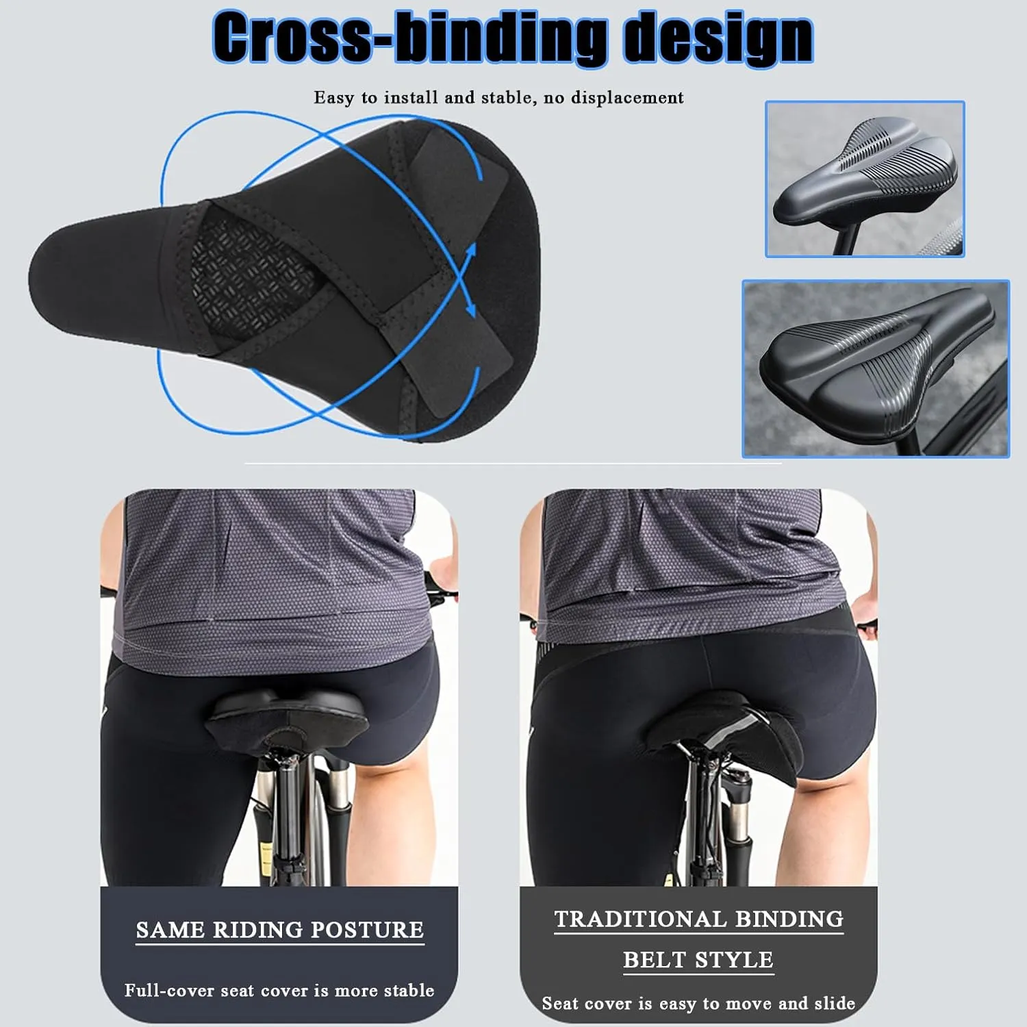 Bike Seat Cushion for Giant Envie Advanced Envie Advanced Pro Escape Escape Disc, Memory Foam & Gel Padded Cover Bicycle Seat for Men Women Shock-Absorbing Comfort Bike Seat Pad,B