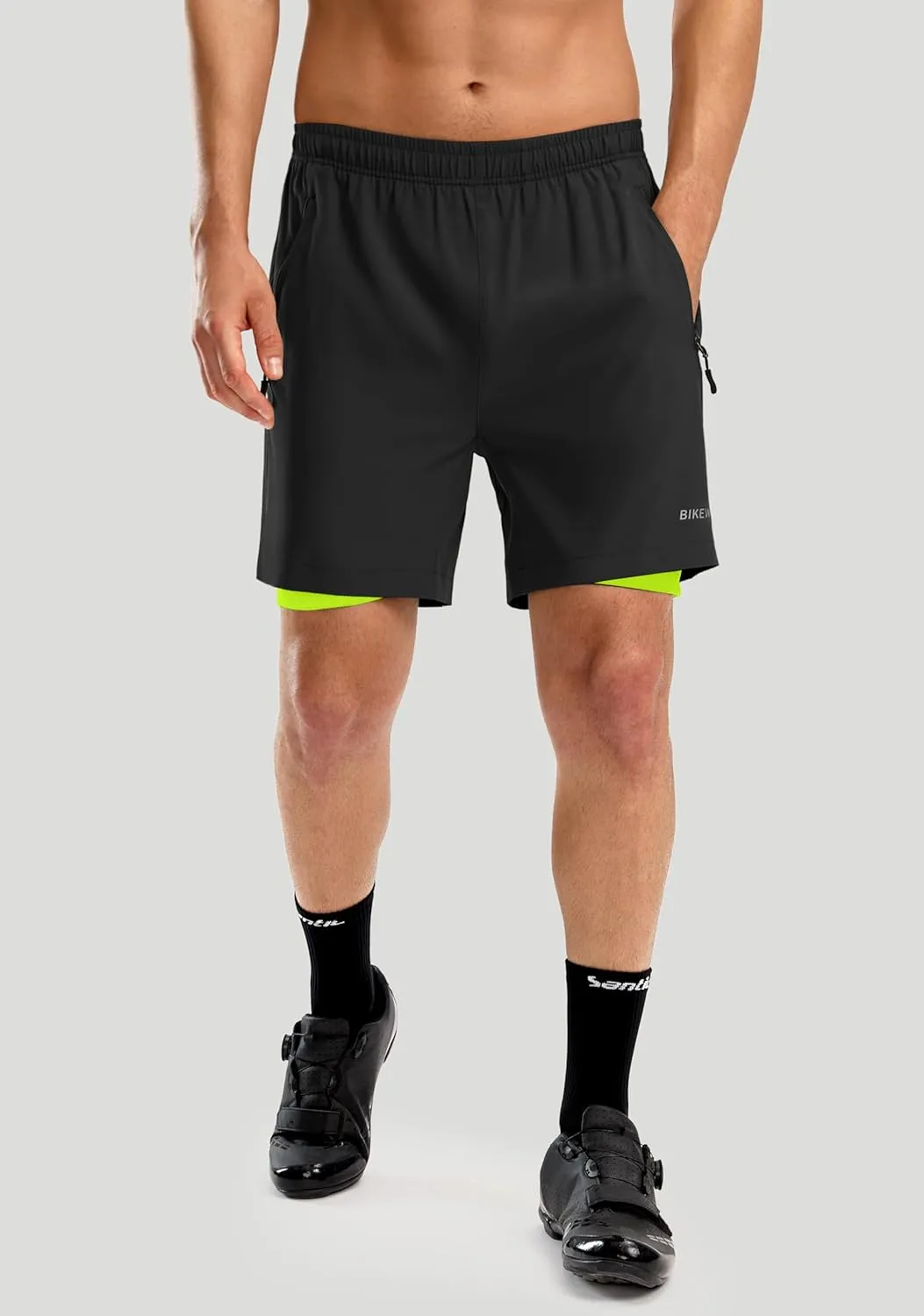 Bikewa Men's Mountain Bike Shorts 3D Padded Loose-fit Riding Biking Cycling Bicycle Biker Shorts for Men Zipper Pockets