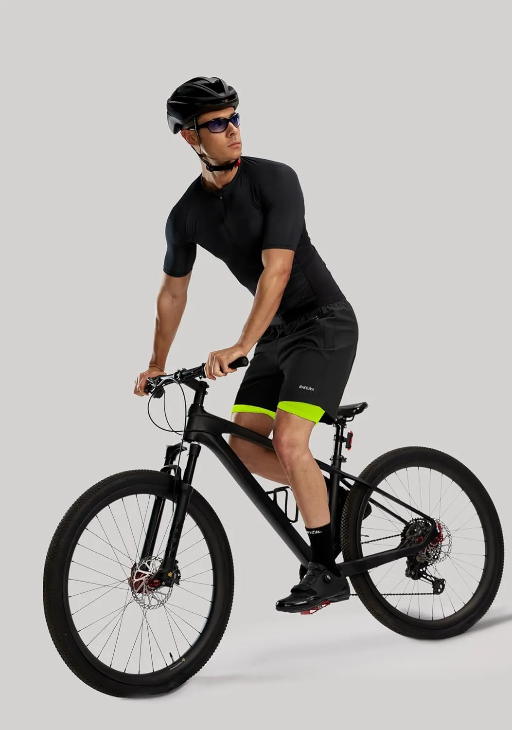 Bikewa Men's Mountain Bike Shorts 3D Padded Loose-fit Riding Biking Cycling Bicycle Biker Shorts for Men Zipper Pockets