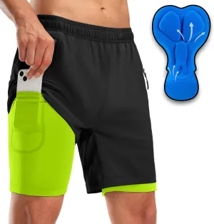 Bikewa Men's Mountain Bike Shorts 3D Padded Loose-fit Riding Biking Cycling Bicycle Biker Shorts for Men Zipper Pockets