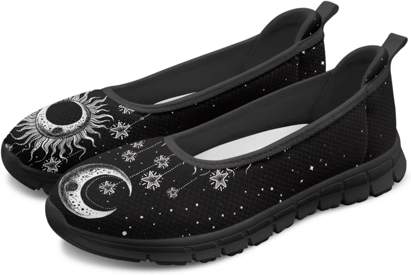 Binienty Women's Slip on Sneaker Shoe Fashion Ballet Loafer Flats Stretch Knit Upper Arch Support Nurse Teacher Shoes