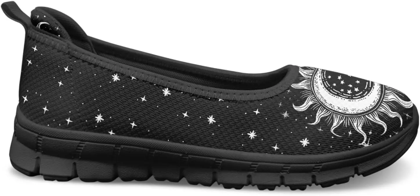 Binienty Women's Slip on Sneaker Shoe Fashion Ballet Loafer Flats Stretch Knit Upper Arch Support Nurse Teacher Shoes