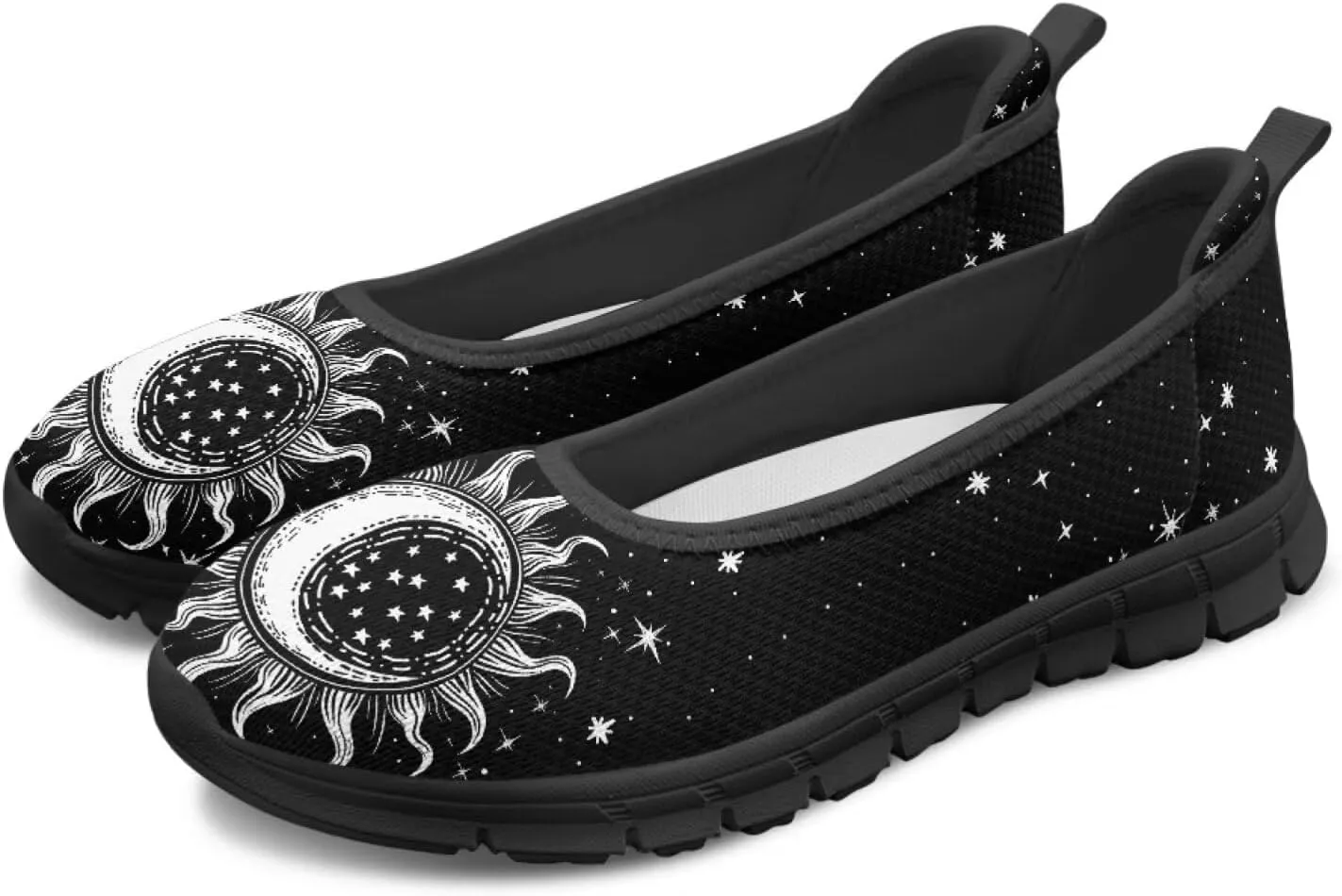 Binienty Women's Slip on Sneaker Shoe Fashion Ballet Loafer Flats Stretch Knit Upper Arch Support Nurse Teacher Shoes