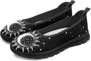 Binienty Women's Slip on Sneaker Shoe Fashion Ballet Loafer Flats Stretch Knit Upper Arch Support Nurse Teacher Shoes