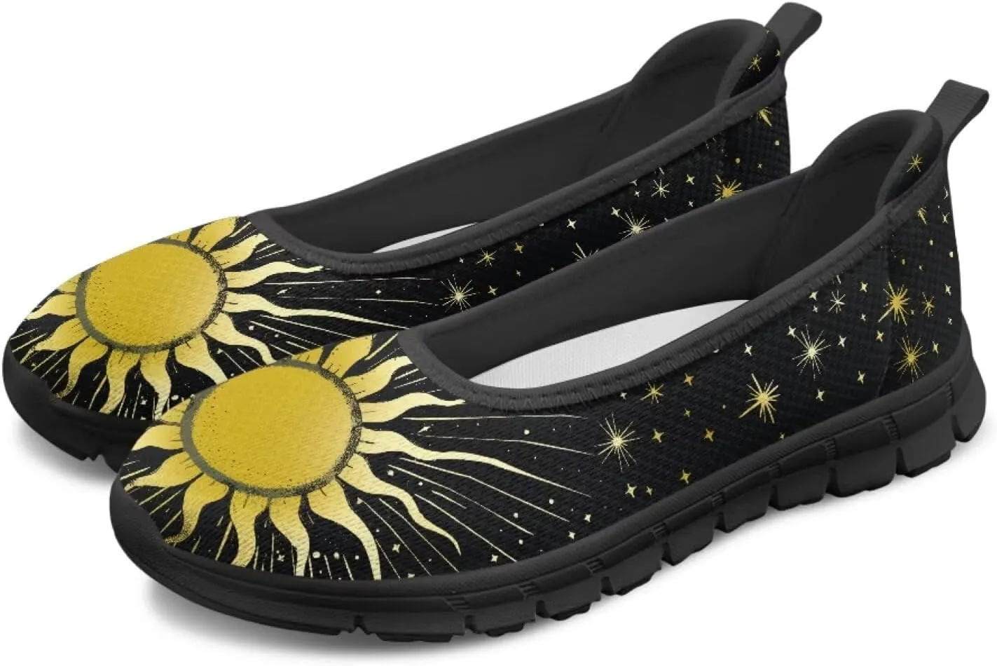 Binienty Women's Slip on Sneaker Shoe Fashion Ballet Loafer Flats Stretch Knit Upper Arch Support Nurse Teacher Shoes