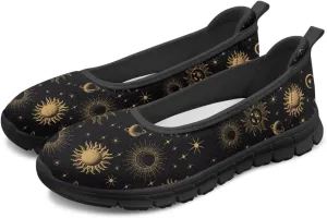Binienty Women's Slip on Sneaker Shoe Fashion Ballet Loafer Flats Stretch Knit Upper Arch Support Nurse Teacher Shoes