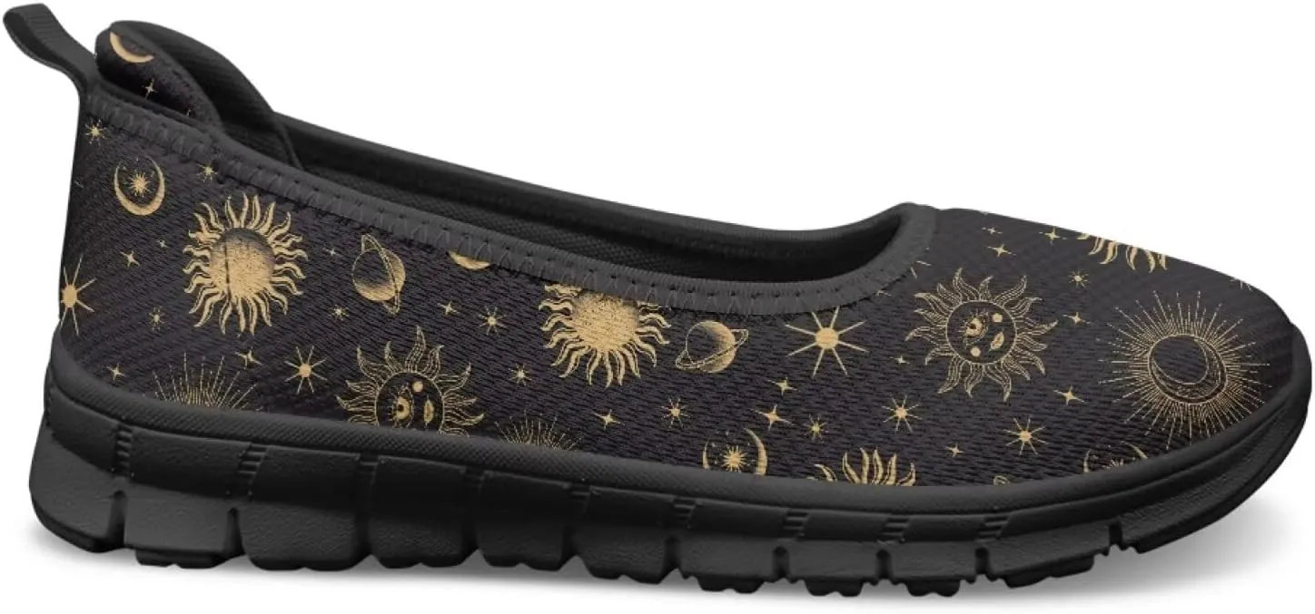 Binienty Women's Slip on Sneaker Shoe Fashion Ballet Loafer Flats Stretch Knit Upper Arch Support Nurse Teacher Shoes