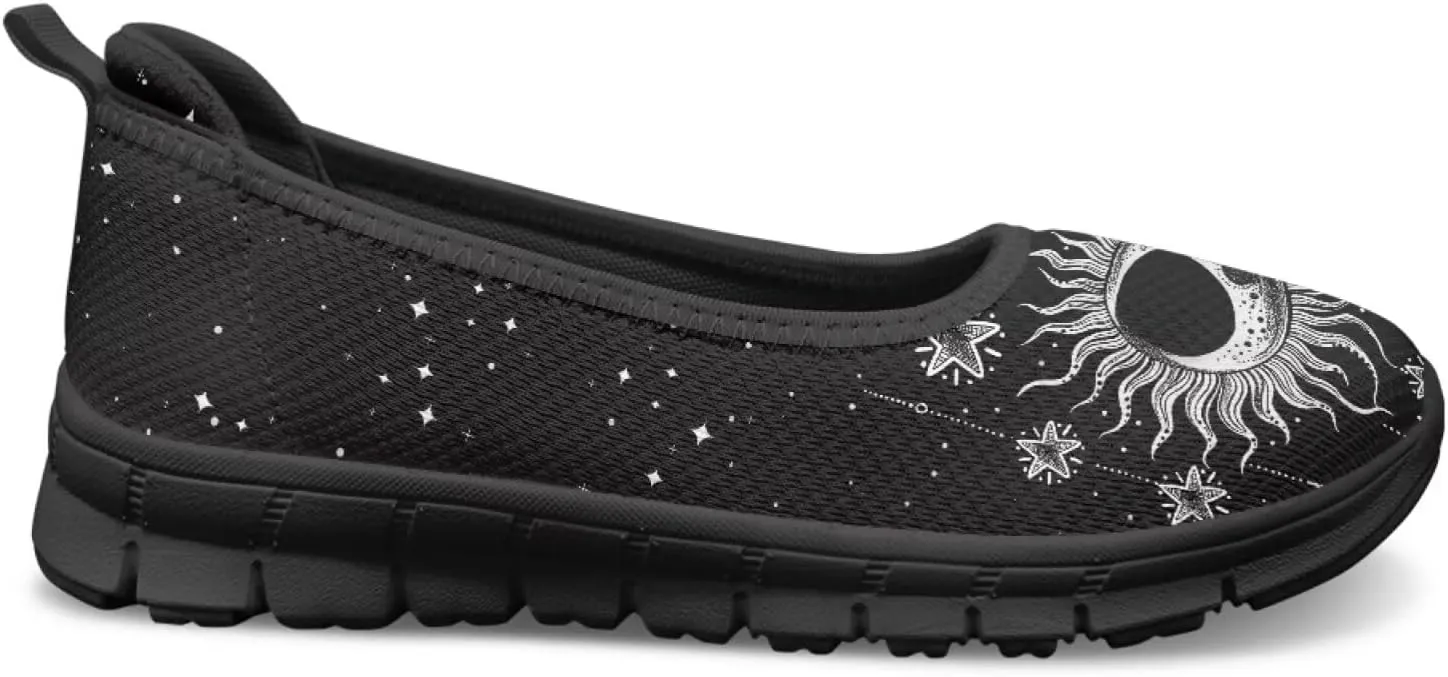 Binienty Women's Slip on Sneaker Shoe Fashion Ballet Loafer Flats Stretch Knit Upper Arch Support Nurse Teacher Shoes