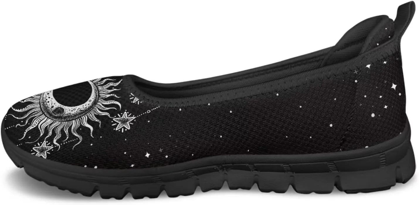 Binienty Women's Slip on Sneaker Shoe Fashion Ballet Loafer Flats Stretch Knit Upper Arch Support Nurse Teacher Shoes