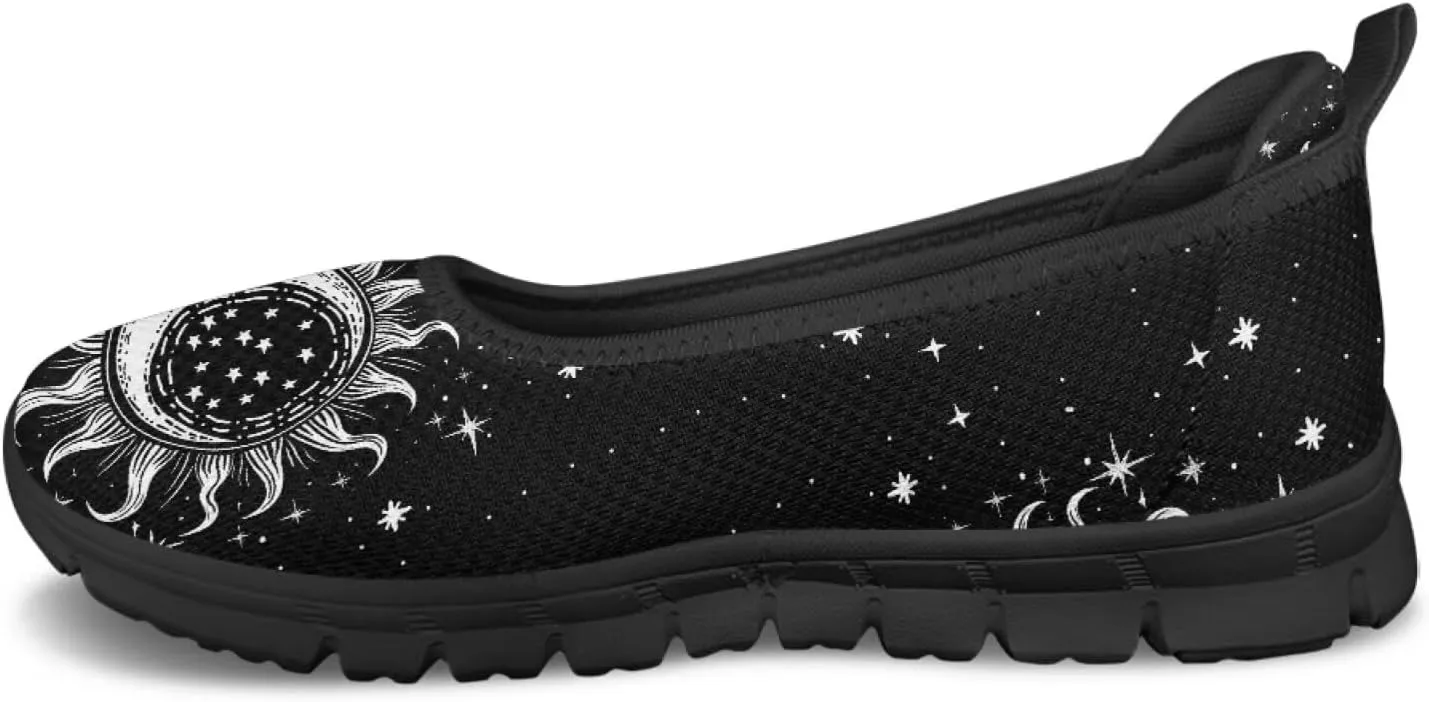 Binienty Women's Slip on Sneaker Shoe Fashion Ballet Loafer Flats Stretch Knit Upper Arch Support Nurse Teacher Shoes