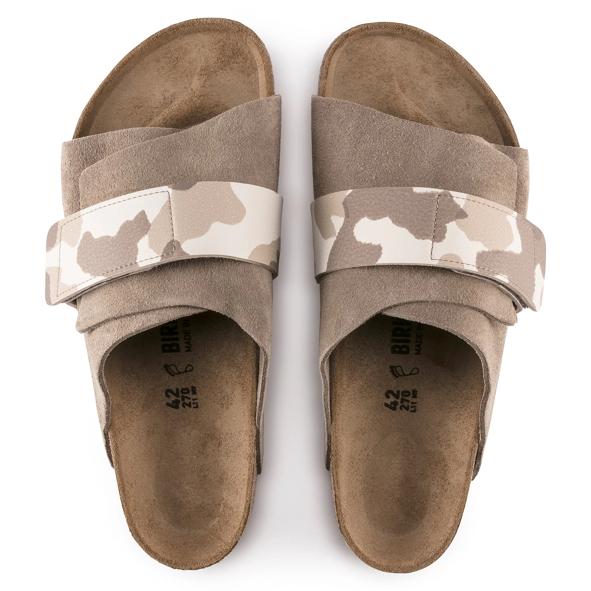 Birkenstock Kyoto gray taupe suede/camo Birko-Flor