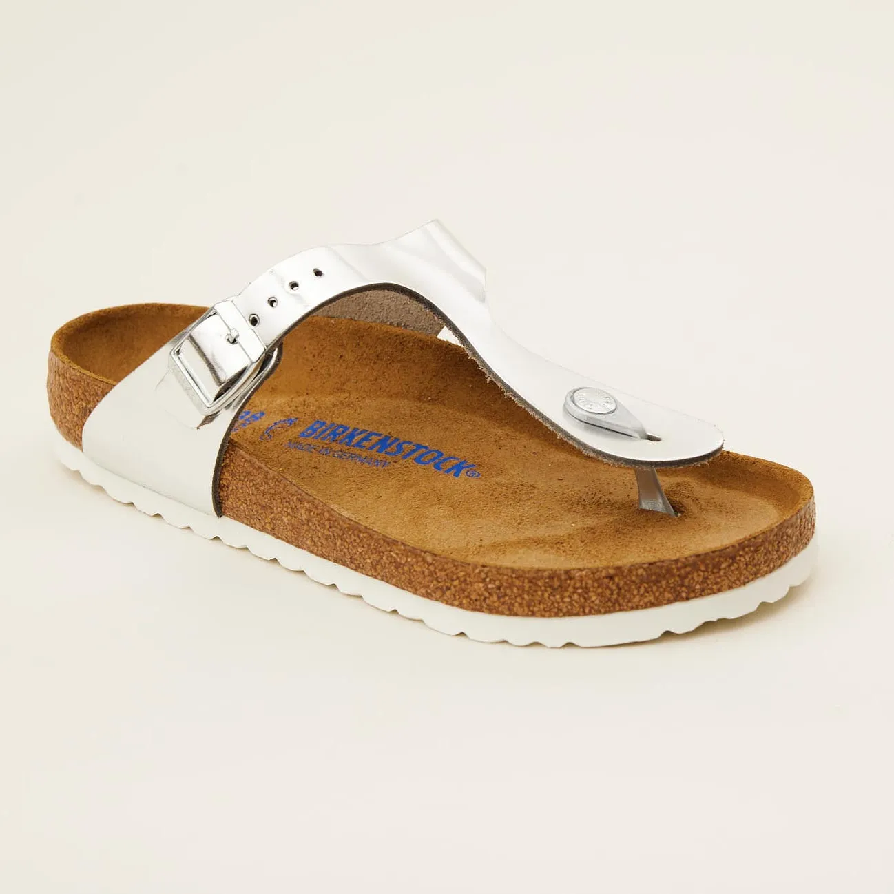 Birkenstock Silver Gizeh Thong Sandals