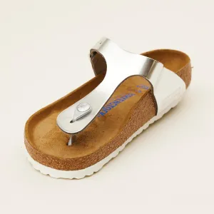 Birkenstock Silver Gizeh Thong Sandals