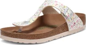 Birkenstock Women's Gizeh Vegan Birko-Flor Watercolor Flower White 37 R