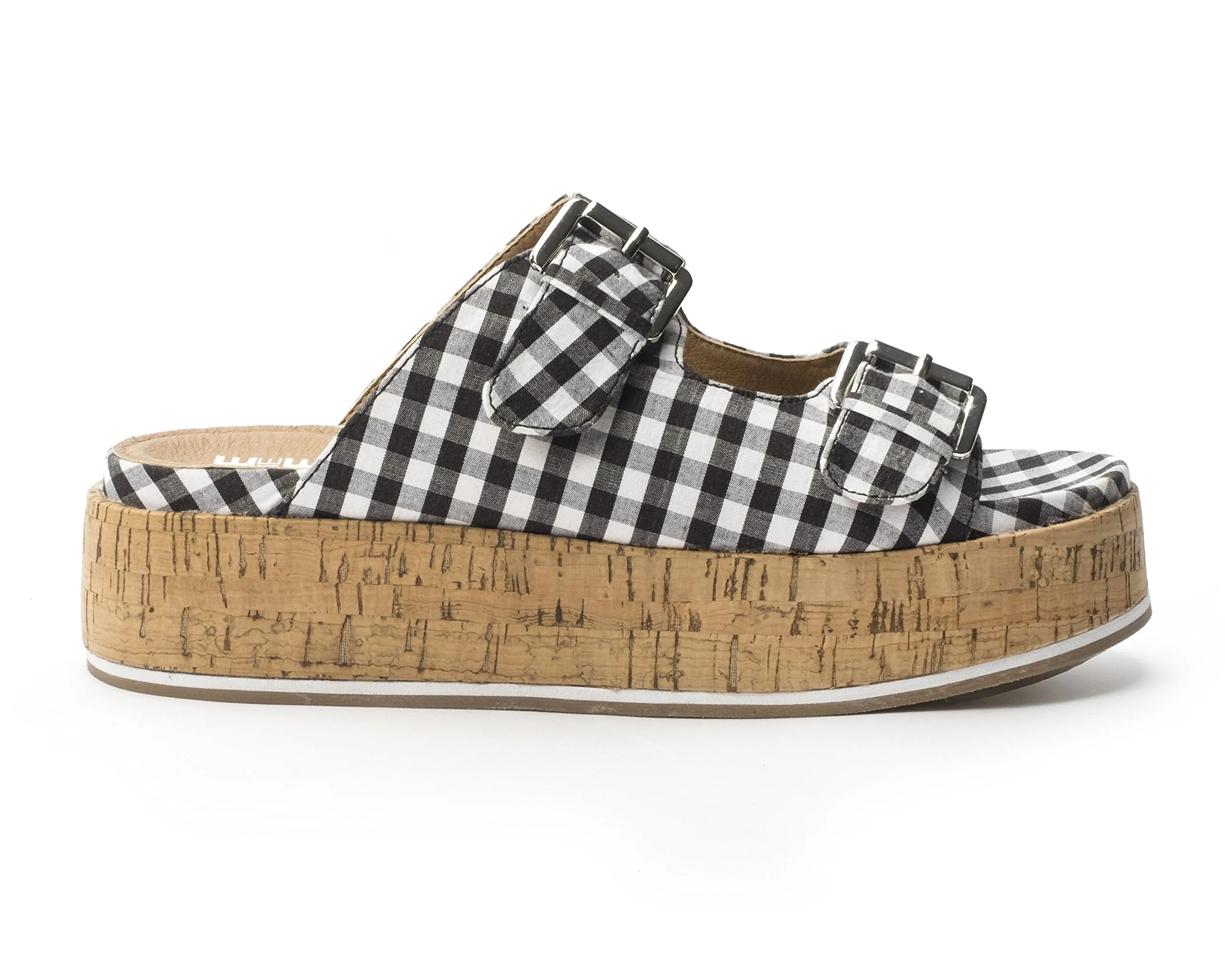 Black the Jane Fast shipping Women's 2 Bundle deal On Jordan Slip and Shoe Gingham Sandals Platform Buckle