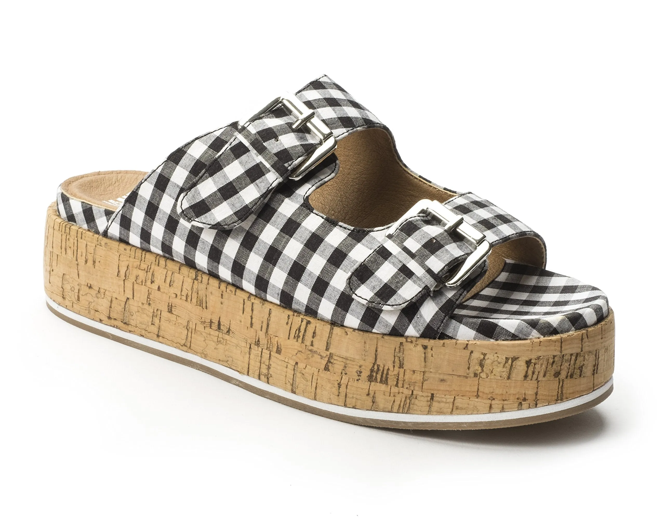 Black the Jane Fast shipping Women's 2 Bundle deal On Jordan Slip and Shoe Gingham Sandals Platform Buckle