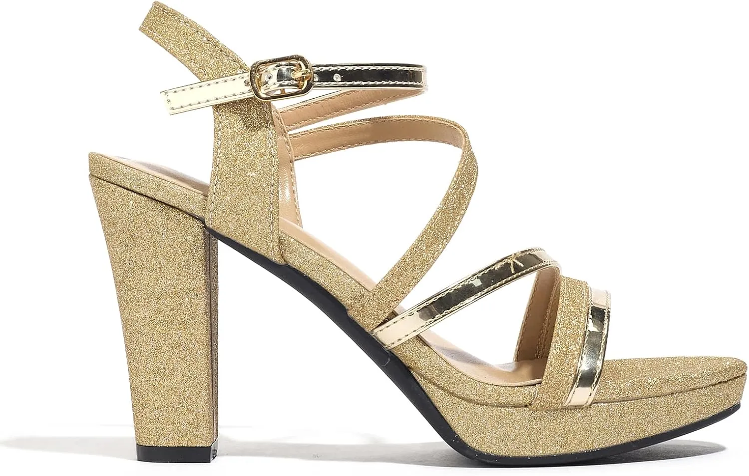 Block Heeled Platform Sandals Chunky Open Toe Shoes for Women