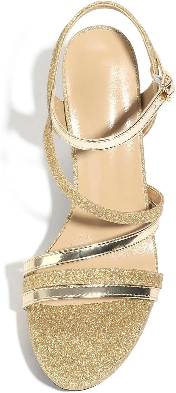Block Heeled Platform Sandals Chunky Open Toe Shoes for Women