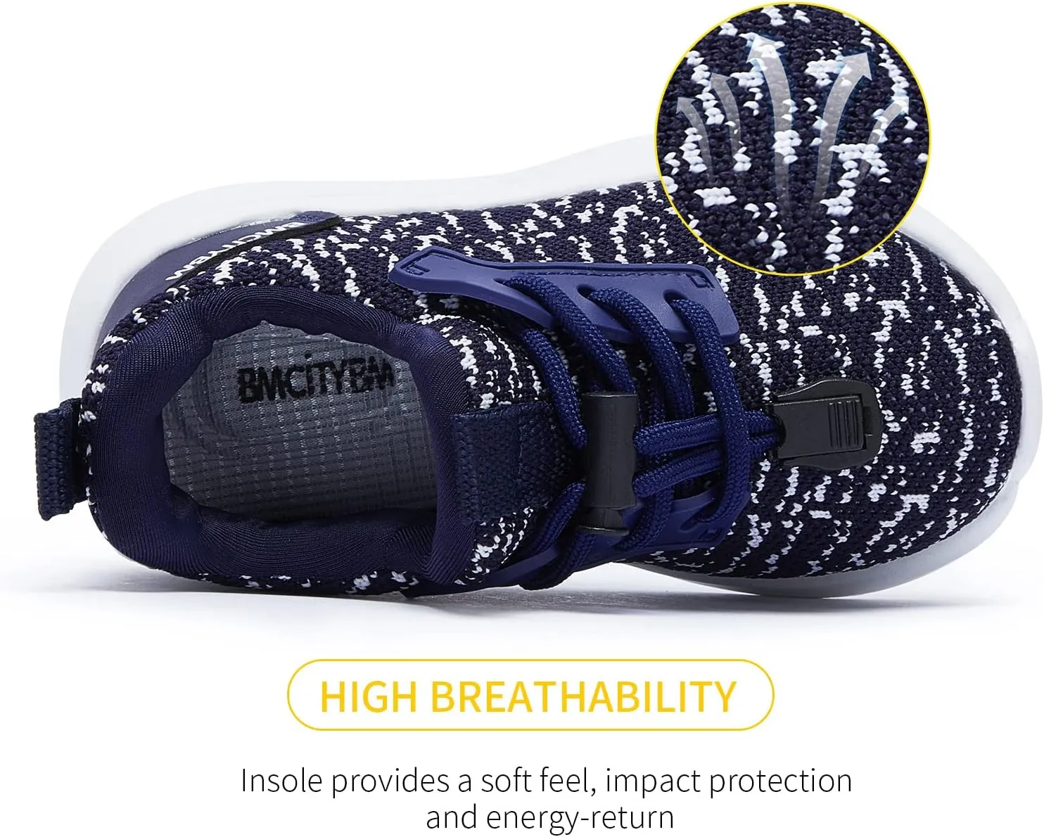 BMCiTYBM Toddler Shoes Boys Girls Barefoot Walking Shoes Breathable Mesh Sneakers Tennis Slip on
