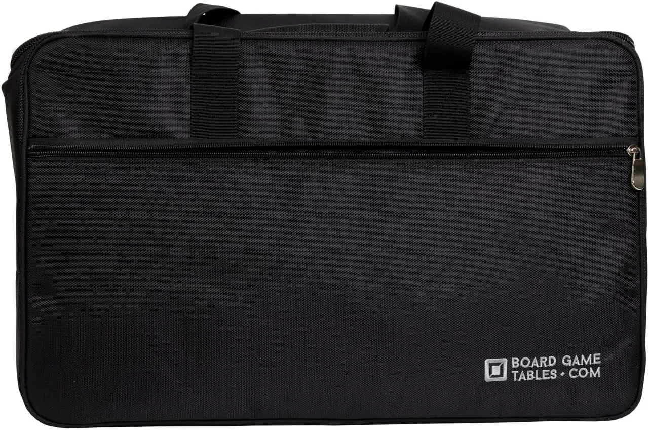 Board Game Bag - Fits 7 Standard Boxes - Carry With Backpack/Shoulder Strap/Luggage Slip - Padded For Protection - Duffle Bag For Travel Or Game Night - Pocket For DND Accessories (Carbon Fiber Black)