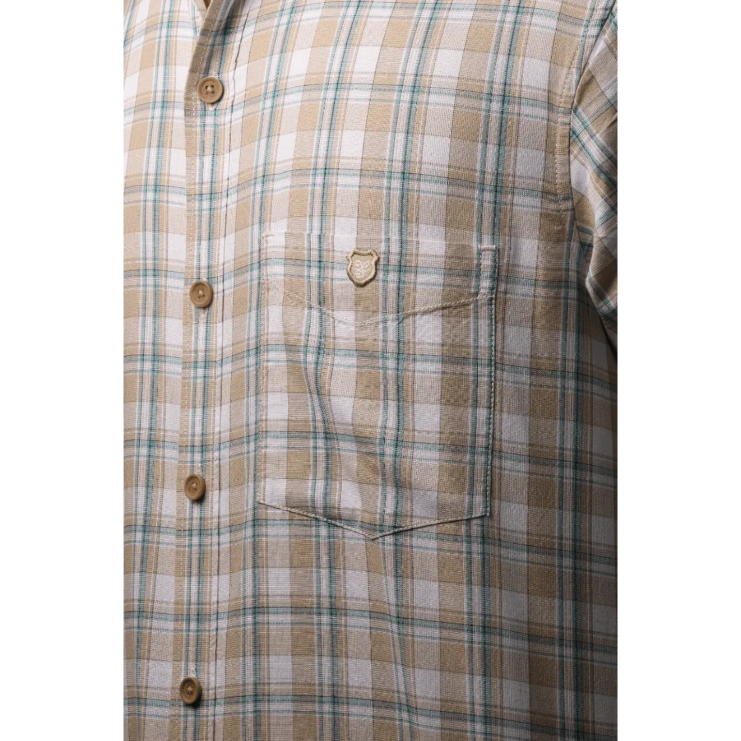 Botticelli Men Light Sandal Check Shirt - Full Sleeve Cotton Shirts (4194)