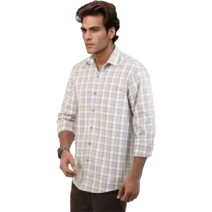 Botticelli Men Light Sandal Check Shirt - Full Sleeve Cotton Shirts (4194)